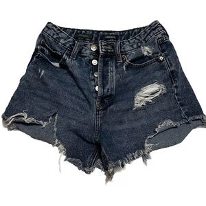 Wild Fable Shorts Womens Size 2, Cutoff Denim, Button High-Rise Distressed Blue